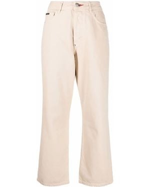 Philipp Plein Iconic Plein Loose-Cut Pants - Natural
