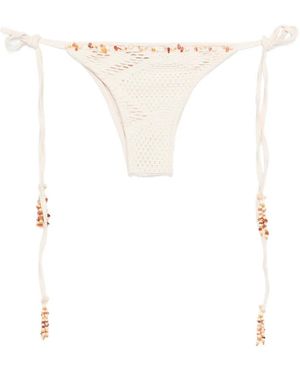 PATBO Slip Bikini Con Perline - Bianco