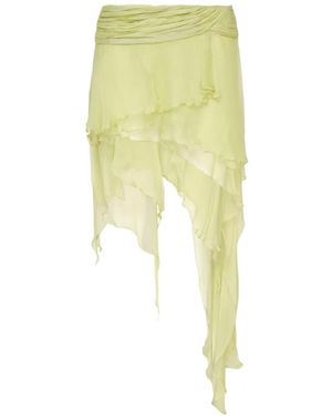 Stolen Stores Fairy Ruffled Asymmetric Mini Skirt - Yellow