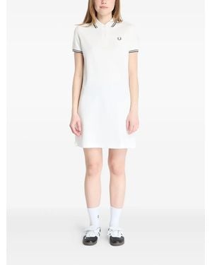 Fred Perry Polo-Collar Mini Dress - White