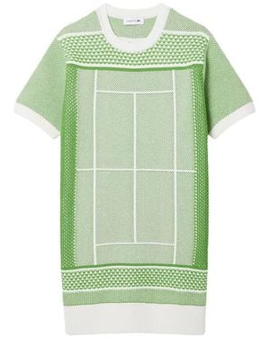 Lacoste Mini-Jurk Met Tennisbaan-Patroon - Groen