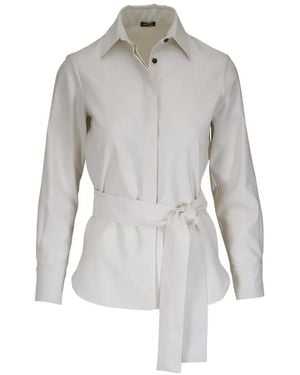 Kiton Belted Shirt - White