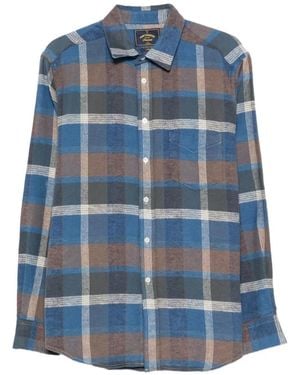 Portuguese Flannel Check-Pattern Flannel Shirt - Blue