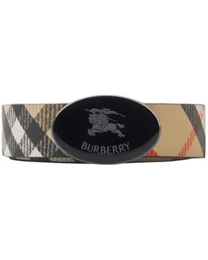 Burberry チェック ベルト - ホワイト