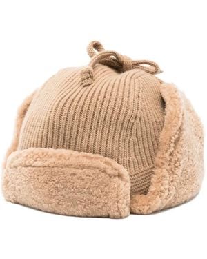 Miu Miu Knitted Trapper Hat - Natural