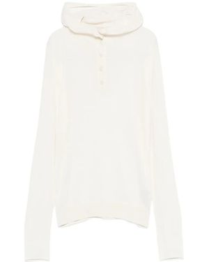 PT Torino Haut Boutonné À Capuche - Blanc