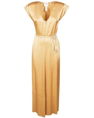 forte_forte Tassel-Belt Midi Dress - Metallic