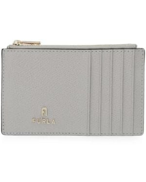 Furla Medium Camelia Logo-Plaque Cardholder - Gray