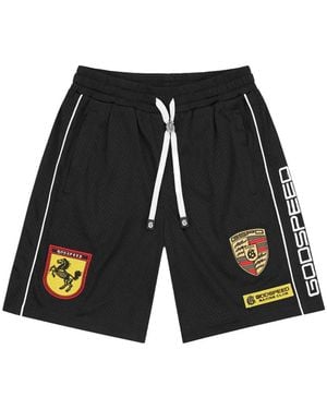 Godspeed Logo-Patch Mesh Shorts - Black