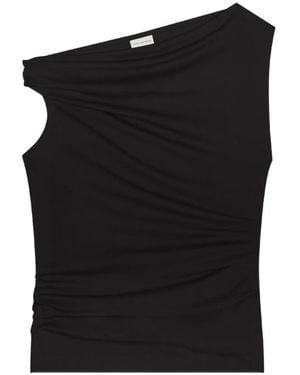 Dries Van Noten Off-Shoulder Jersey Top - Black