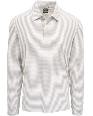 Faherty Gestreiftes Poloshirt - Weiß