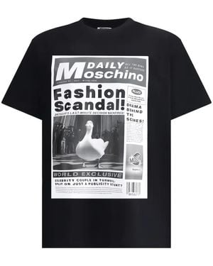 Moschino Newspaper-Print T-Shirt - Black