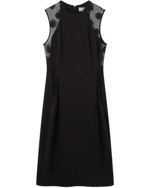 Stella McCartney Polka-Dot Mesh-Panel Mini Dress - Black