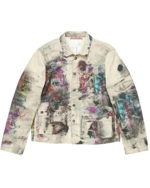Acne Studios ペイント デニムジャケット - ホワイト