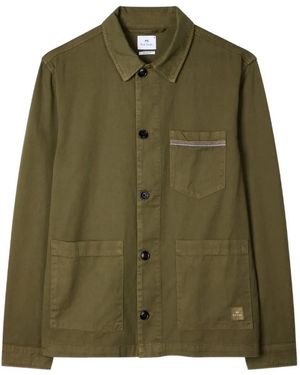 Paul Smith Stitch-Stripe Shirt Jacket - Green