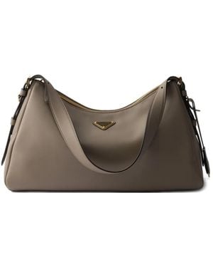 Prada Aimée Schultertasche mit Reißverschluss - Braun