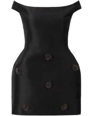 ARAFTU Off-Shoulder Embellished-Detail Mini Dress - Black