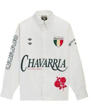 adidas X Chavarria Logo-Print Button-Down Shirt - White