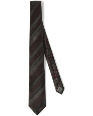 Brunello Cucinelli Corbata Regimental De Seda A Rayas - Blanco