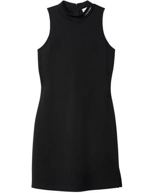 Calvin Klein Robe Sans Manches À Col Montant - Black