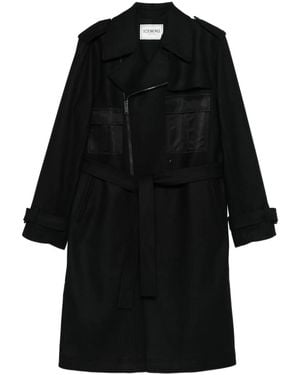 Iceberg Zip Belted Coat - Black