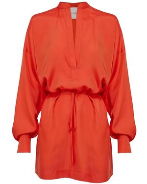 Bondi Born Robe Mini Tunic En Soie - Red
