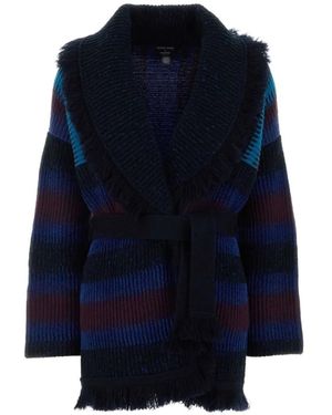 Giorgio Armani X Alanui Cardigan Mit Fransenbesatz - Blau