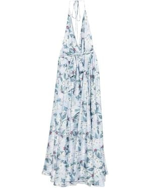 GIADA CURTI Floral-Print Halterneck Dress - Blue