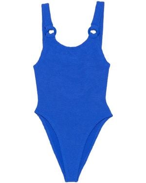 Hunza G Domino Badeanzug Mit Ringdetail - Blau