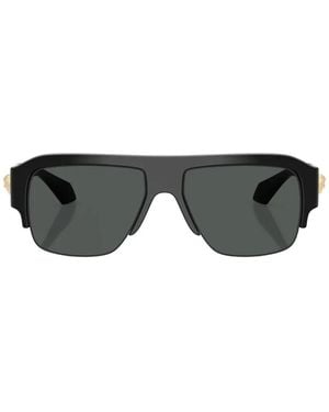Versace Medusa-Plaque Pilot Sunglasses - Black