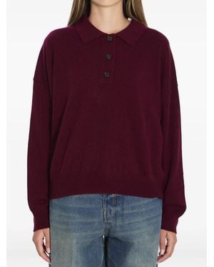 Allude リブ ポロシャツ - レッド