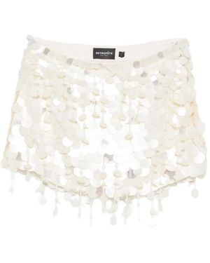 retroféte Minifalda Con Detalle De Cuentas - Blanco