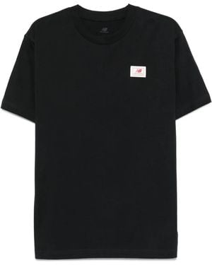 New Balance Logo-Patch T-Shirt - Black