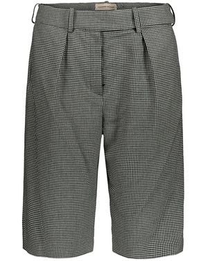 Alexandre Vauthier Houndstooth Belted Shorts - Grey