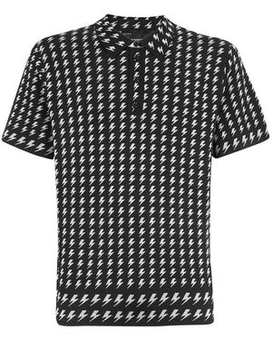 Neil Barrett Knitted Polo Shirt - Black