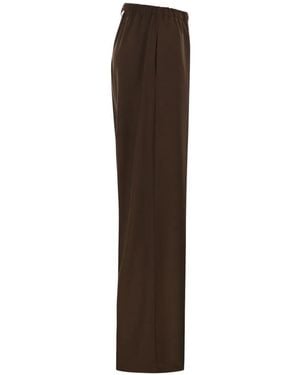 Fabiana Filippi Wide-Leg Elasticated-Waistband Pants - Brown