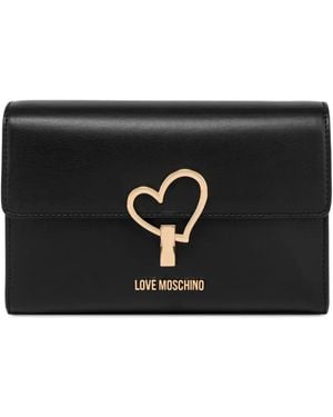 Love Moschino Heart-Detail Chain-Strap Cross Body Bag - Black