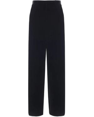 Giorgio Armani Velvet Straight Trousers - Blue