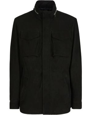 Giuseppe Zanotti Sylhas Suede Hooded Jacket - Black