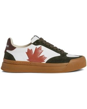 DSquared² Logo-Print Low-Top Trainers - Brown