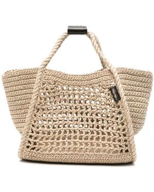 Max Mara Small Marine Raffia-effect Tote Bag - Natural