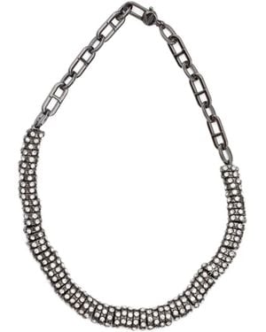 Max Mara Crystal-Embellished Necklaces - Metallic