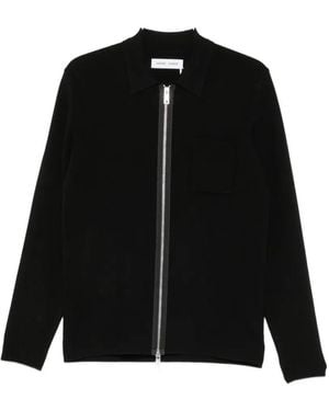 Samsøe & Samsøe Zip-Up Chest-Pocket Cardigan - Black