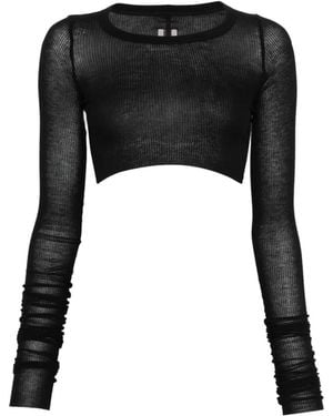 Rick Owens Knitted Round Neck T-Shirt - Black