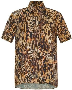 Adam Lippes Charlie Animal-Print Shirt - Brown