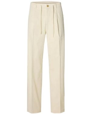 SELECTED Pleat Tape Pants - White