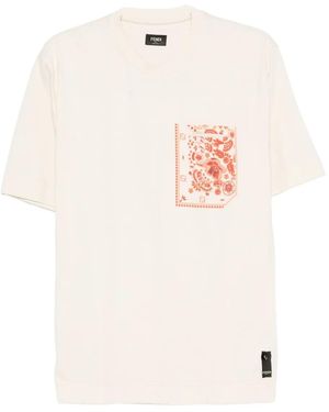 Fendi Camiseta con estampado floral - Blanco