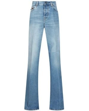 Gucci Logo-Patch Flared Jeans - Blue