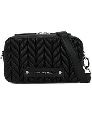 KARL LAGERFELD Quilted Cross Body Bag - Black