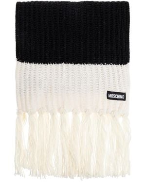 Moschino Ribbed-knit Fringe Scarf - ブラック